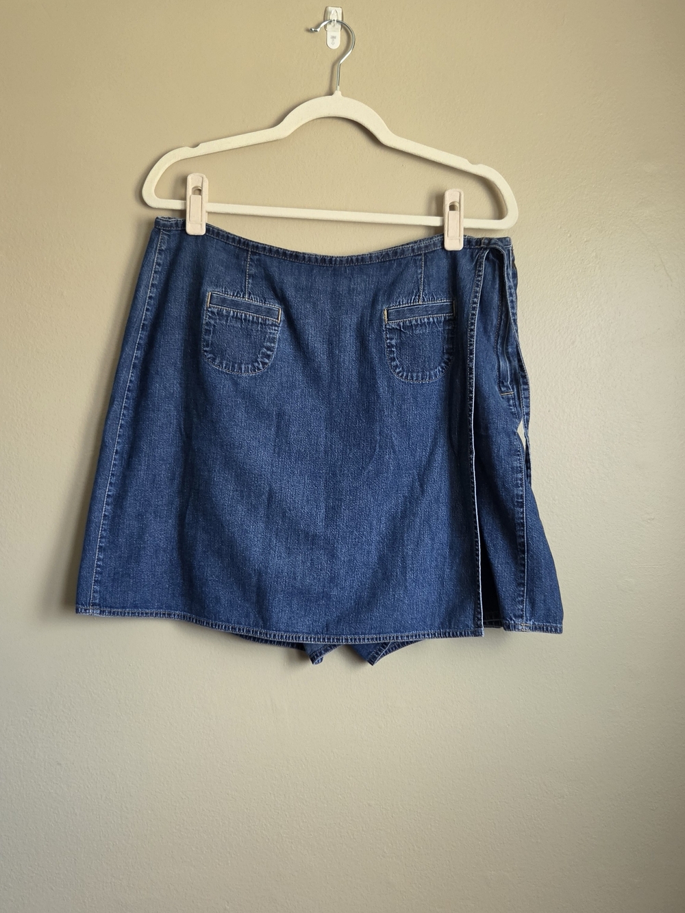 90s Liz Claiborne Blue Denim Wrap Skort
